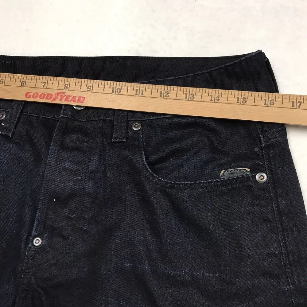G STAR RAW Attacc Jeans Men 32x30 Slim Straight Dark Indigo Wash Button Fly